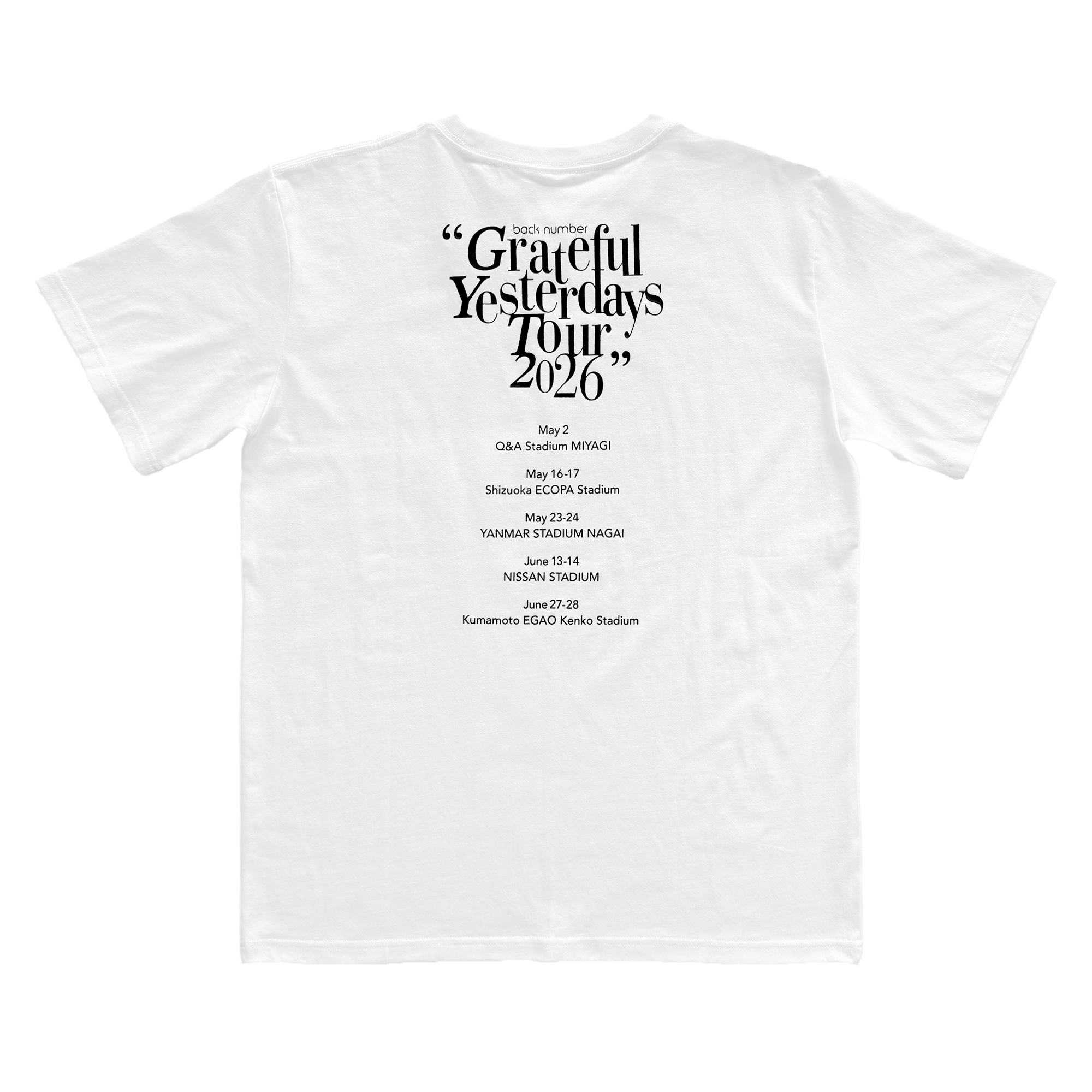 Grateful Yesterdays Tour 2026 logo T恤 WHT