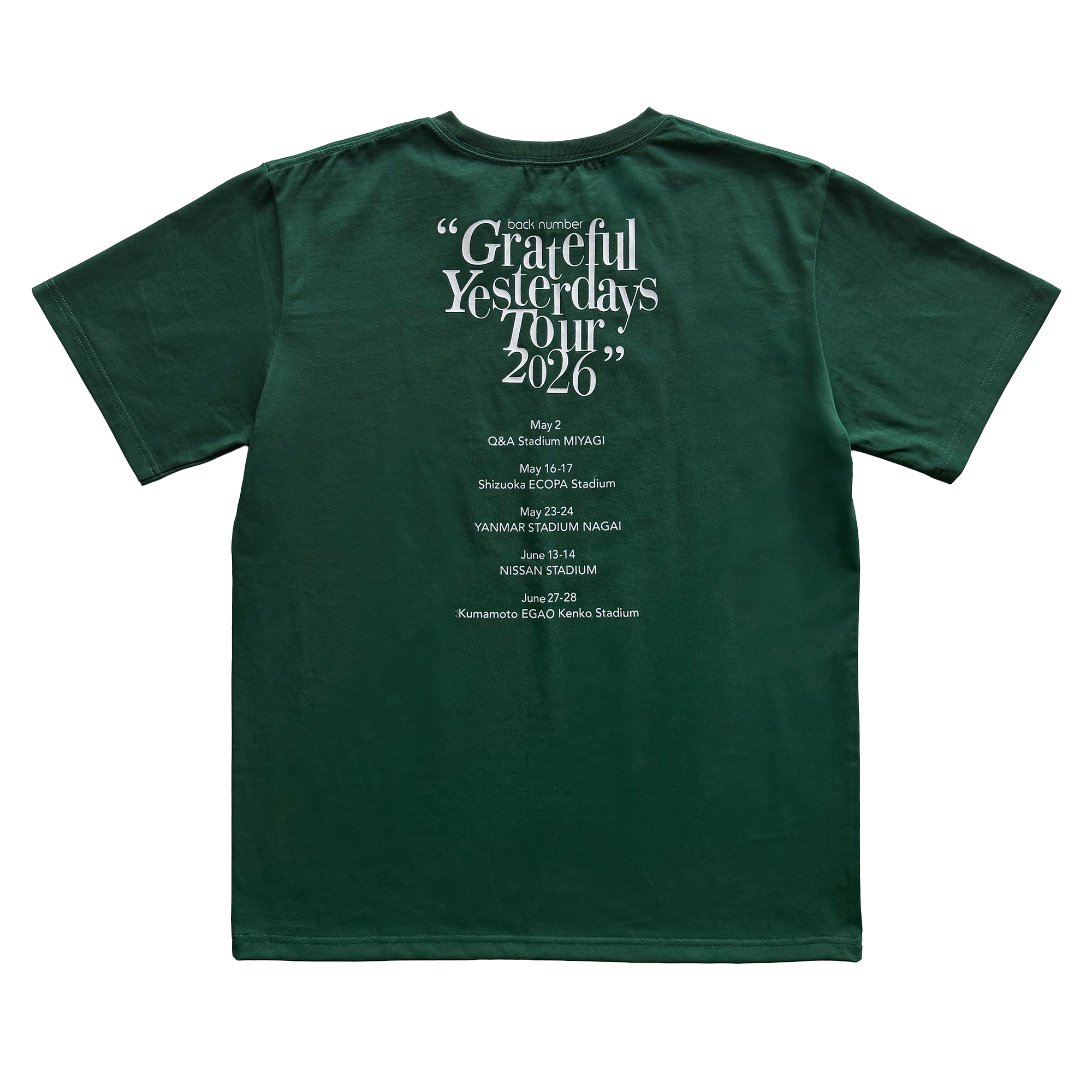 Grateful Yesterdays Tour 2026 logo T恤 D.GRN