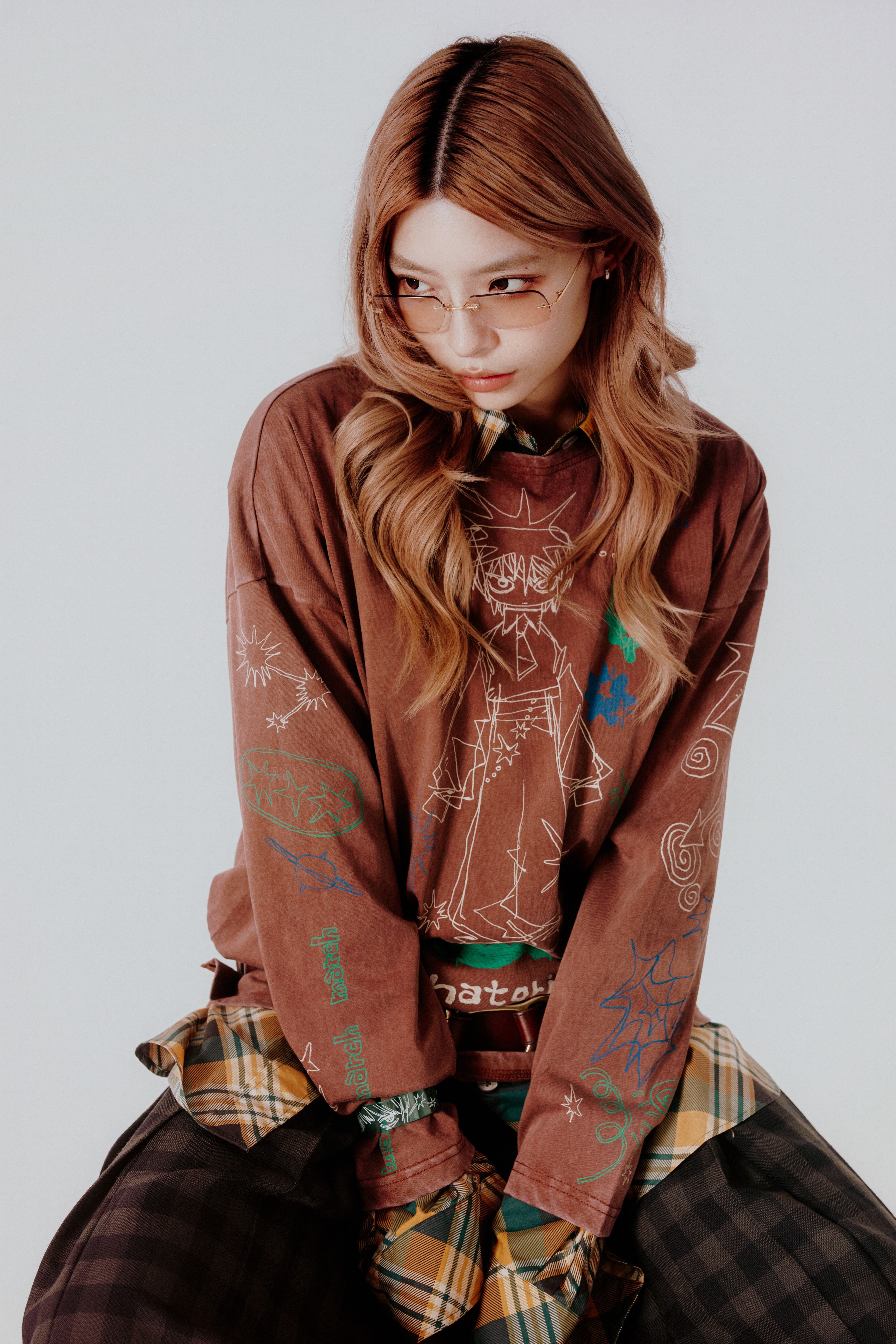 ”March” long T-shirt Brown 長袖T恤 棕色