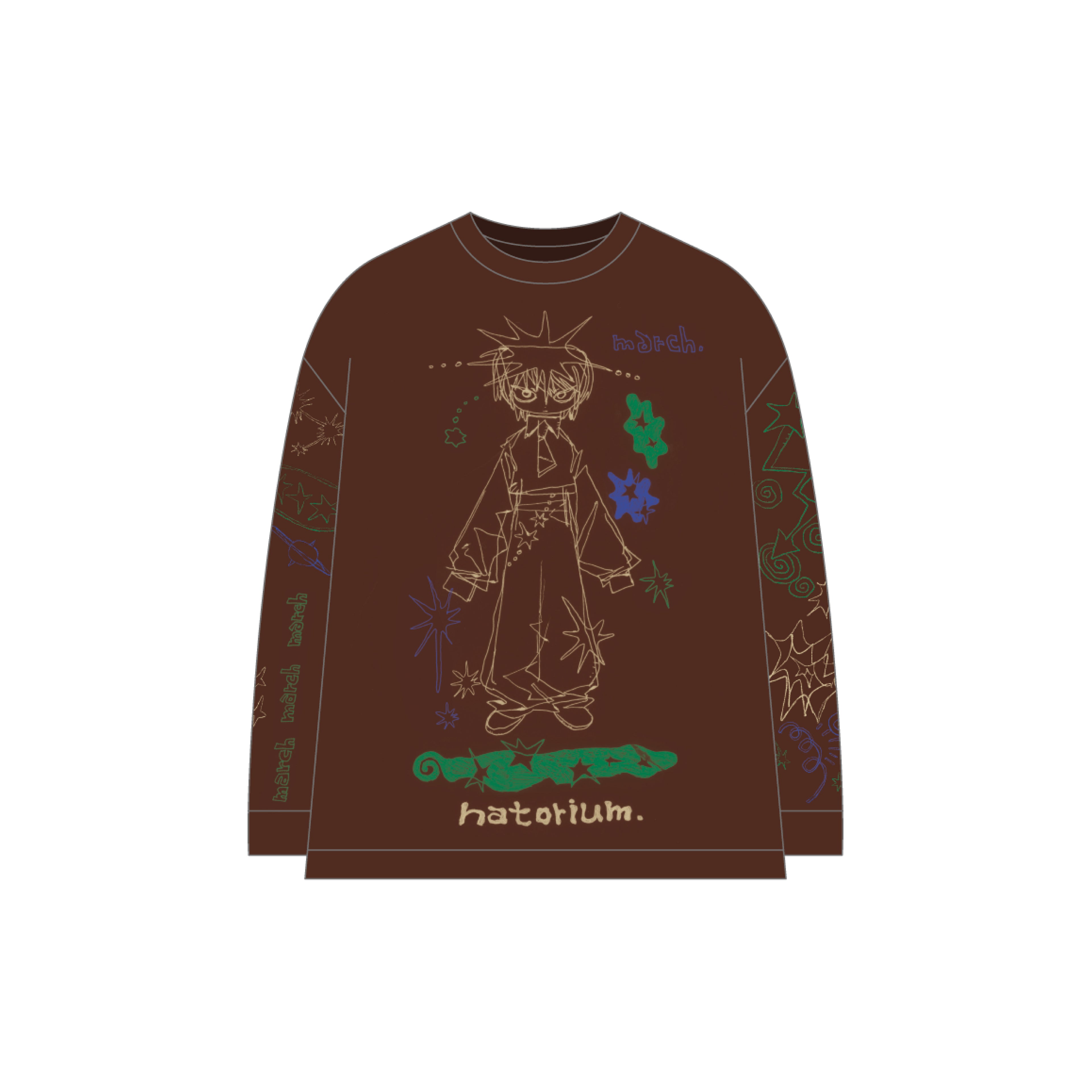 ”March” long T-shirt Brown 長袖T恤 棕色